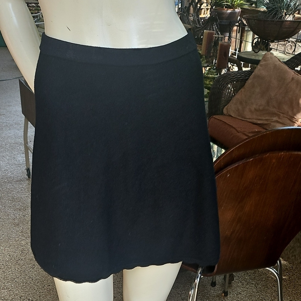 Milly Minis Black Knit Mini Skirt Pull On Elastic Waist Size 12
